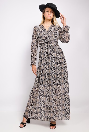 Wrap printed dress. The model measures 170cm, one size corresponds to 10/12(UK) 38/40(FR). Length:141cm