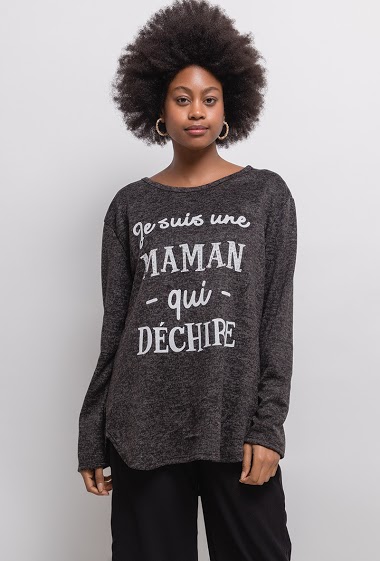 Sweater with printed message 