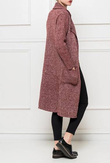 Chunky knit long cardigan, closure with press studs