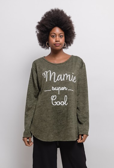 Sweater with printed message 