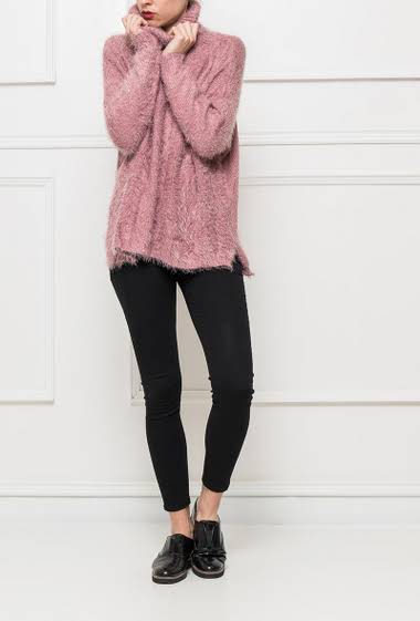 Soft knit sweater with turtleneck