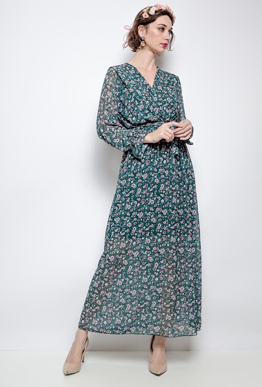 Wrap printed dress. The model measures 177cm, one size corresponds to 10/12(UK) 38/40(FR). Length:141cm